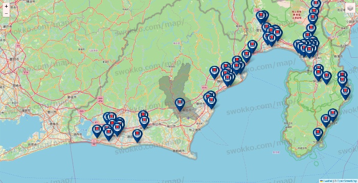 静岡県のクリエイトSDの店舗地図