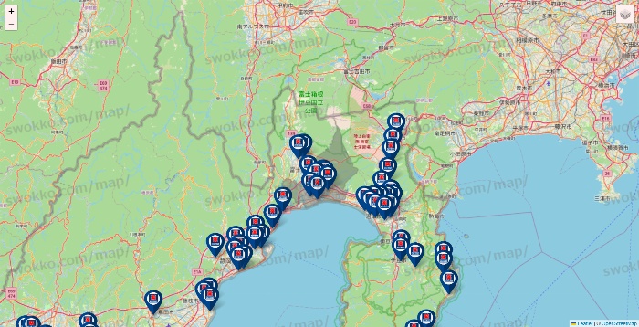 静岡県のクリエイトSDの店舗地図