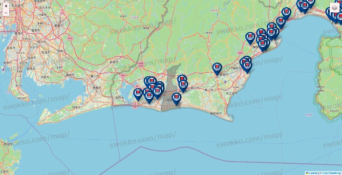 静岡県のクリエイトSDの店舗地図