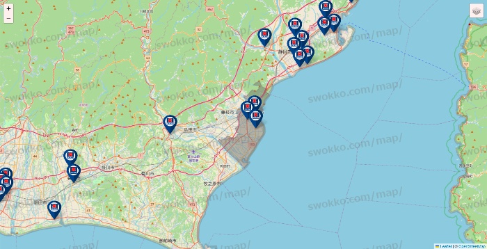 静岡県のクリエイトSDの店舗地図