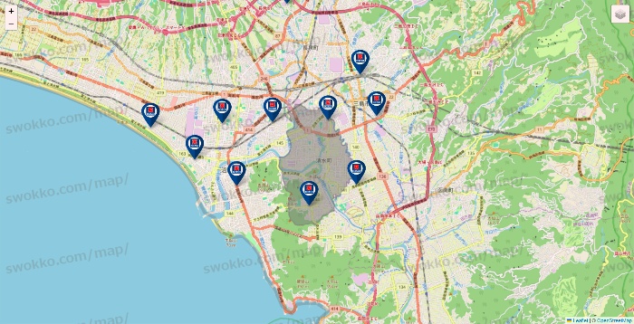 静岡県のクリエイトSDの店舗地図