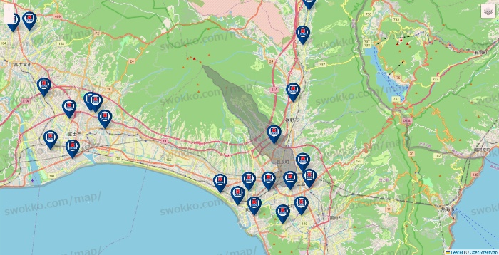 静岡県のクリエイトSDの店舗地図