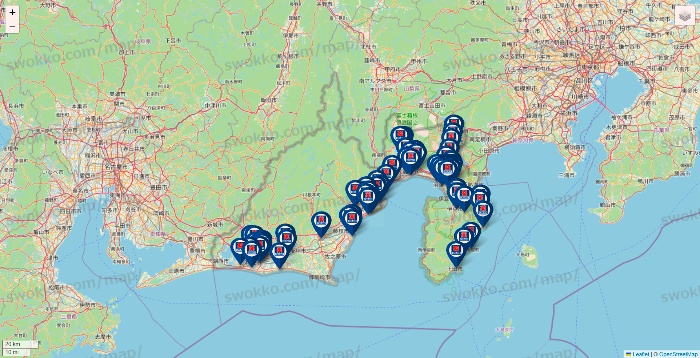 静岡県のクリエイトSDの店舗地図