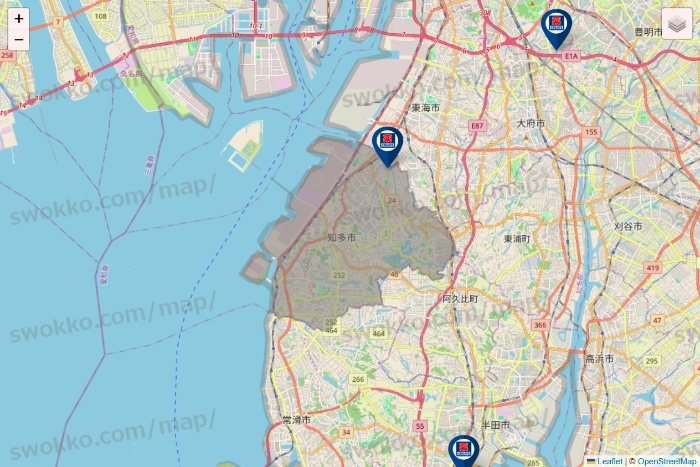 愛知県のクリエイトSDの店舗地図
