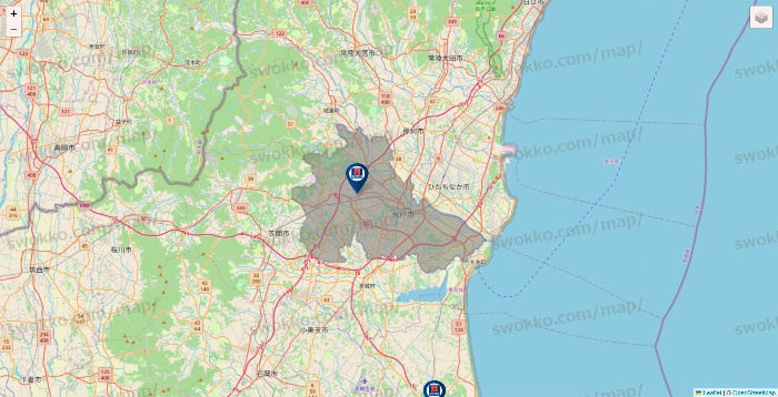 茨城県のクリエイトSDの店舗地図