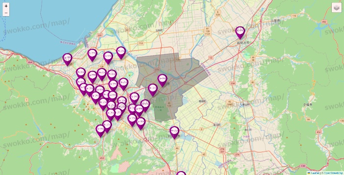 北海道のカーブスの店舗地図