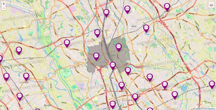 埼玉県のカーブスの店舗地図