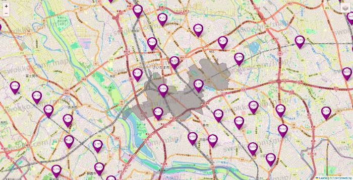 埼玉県のカーブスの店舗地図