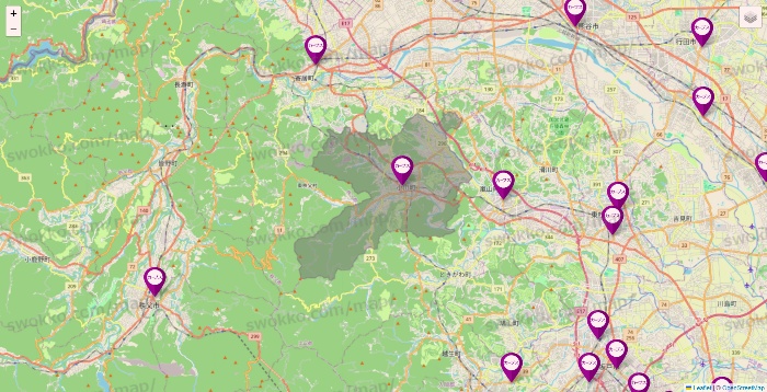 埼玉県のカーブスの店舗地図