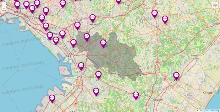 千葉県のカーブスの店舗地図
