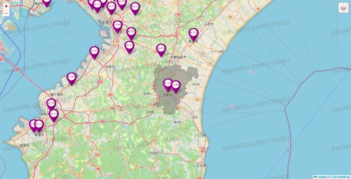 千葉県のカーブスの店舗地図
