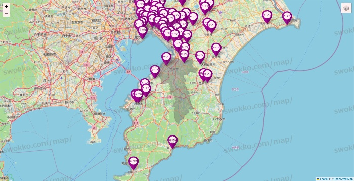 千葉県のカーブスの店舗地図
