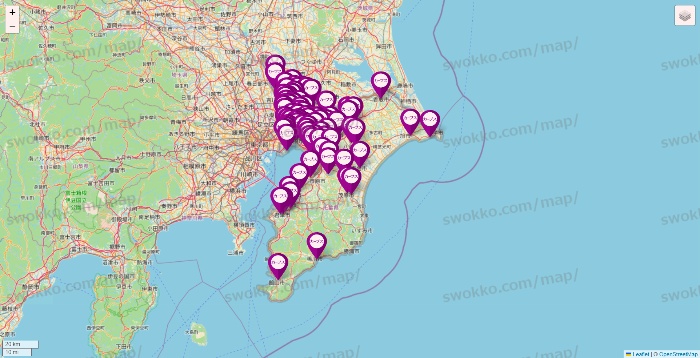 千葉県のカーブスの店舗地図