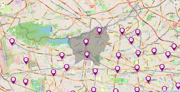 東京都のカーブスの店舗地図