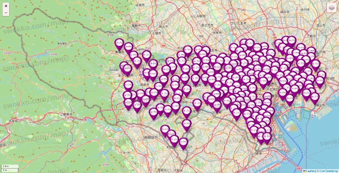 東京都のカーブスの店舗地図