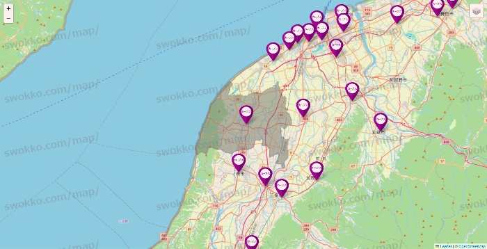新潟県のカーブスの店舗地図