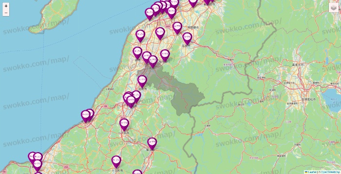 新潟県のカーブスの店舗地図