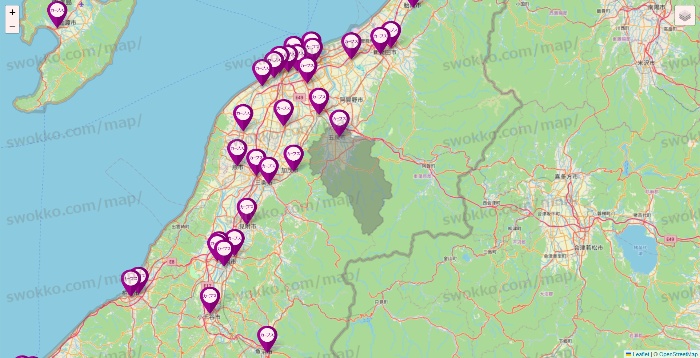 新潟県のカーブスの店舗地図