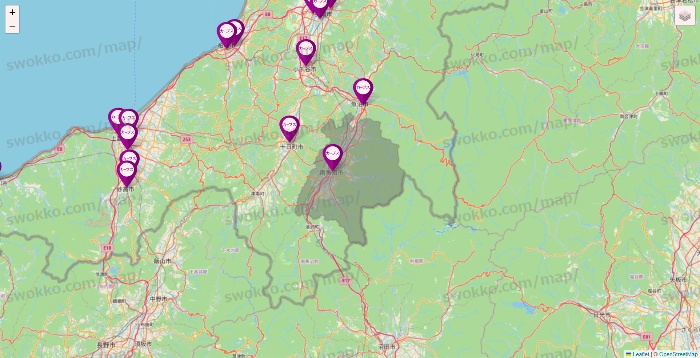 新潟県のカーブスの店舗地図