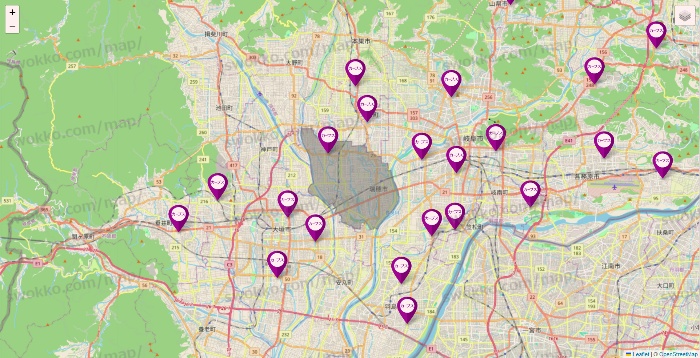 岐阜県のカーブスの店舗地図