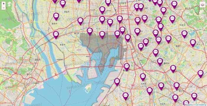 愛知県のカーブスの店舗地図