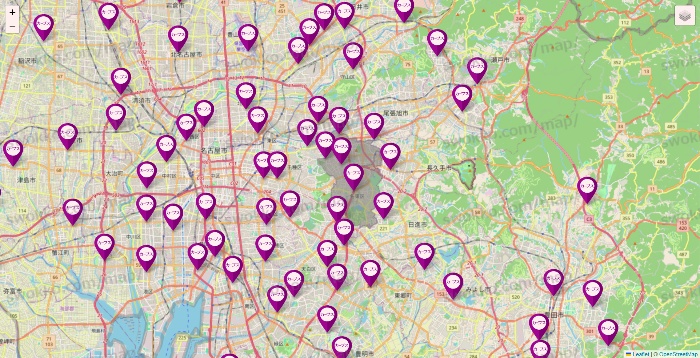 愛知県のカーブスの店舗地図