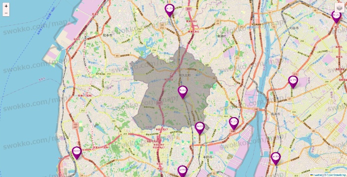 愛知県のカーブスの店舗地図
