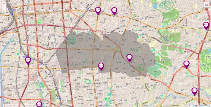 愛知県のカーブスの店舗地図