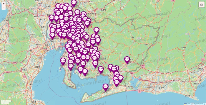 愛知県のカーブスの店舗地図