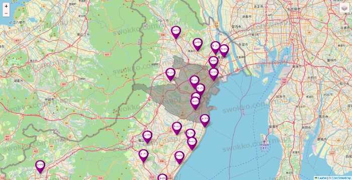 三重県のカーブスの店舗地図