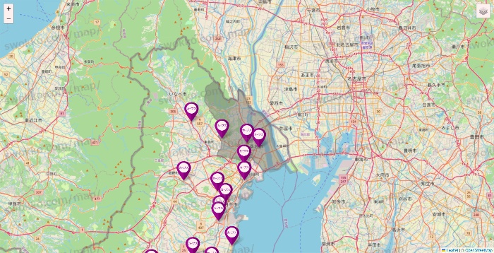 三重県のカーブスの店舗地図
