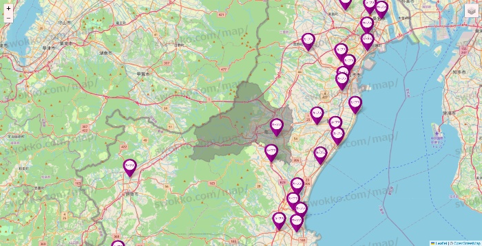 三重県のカーブスの店舗地図