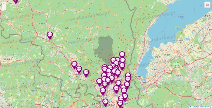 京都府のカーブスの店舗地図