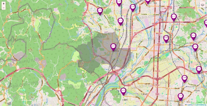 京都府のカーブスの店舗地図