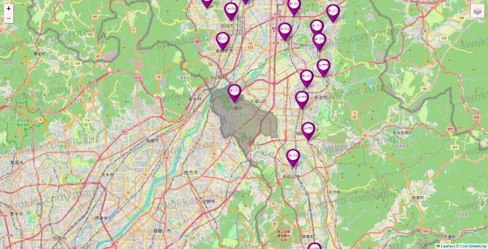 京都府のカーブスの店舗地図