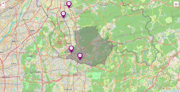 京都府のカーブスの店舗地図