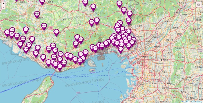 兵庫県のカーブスの店舗地図