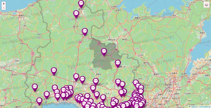 兵庫県のカーブスの店舗地図
