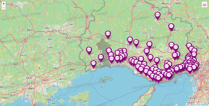 兵庫県のカーブスの店舗地図
