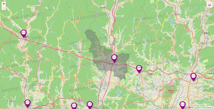 兵庫県のカーブスの店舗地図