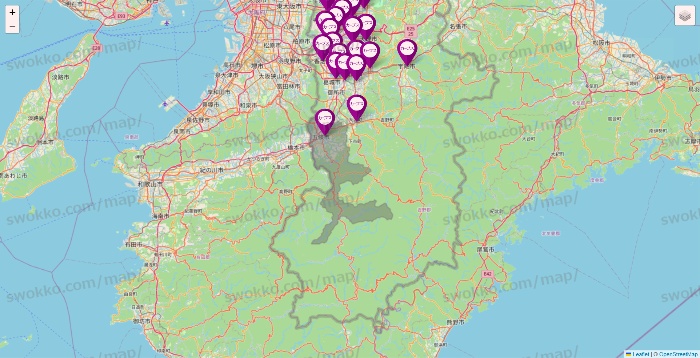 奈良県のカーブスの店舗地図