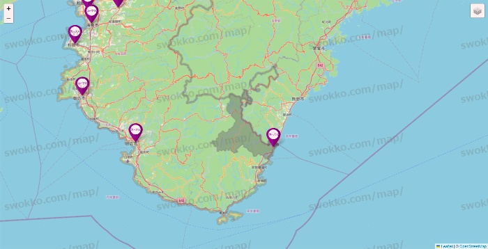 和歌山県のカーブスの店舗地図