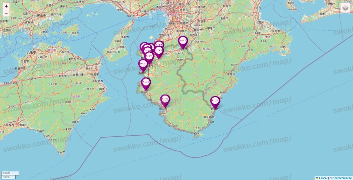 和歌山県のカーブスの店舗地図
