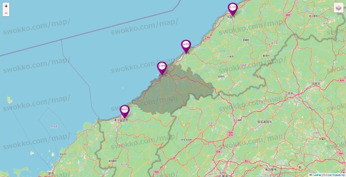 島根県のカーブスの店舗地図