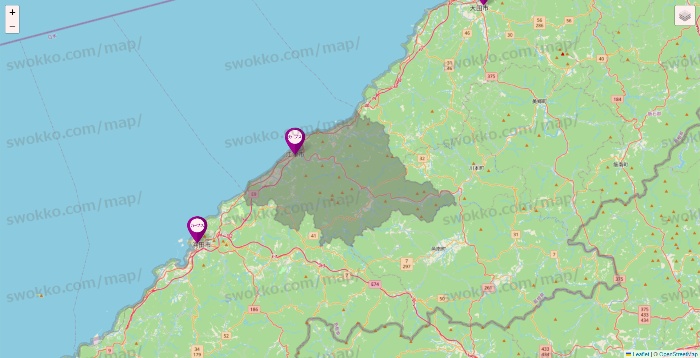 島根県のカーブスの店舗地図