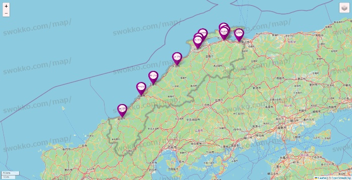 島根県のカーブスの店舗地図
