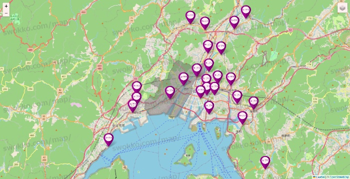 広島県のカーブスの店舗地図