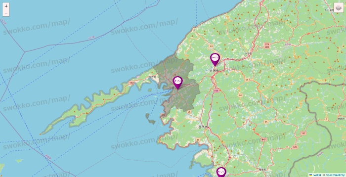 愛媛県のカーブスの店舗地図