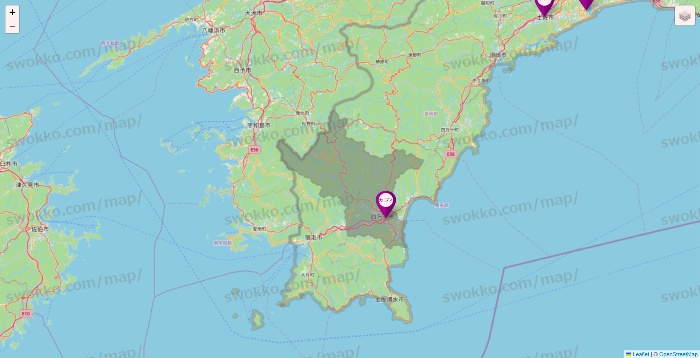 高知県のカーブスの店舗地図