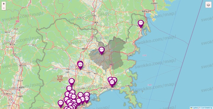 宮城県のカーブスの店舗地図